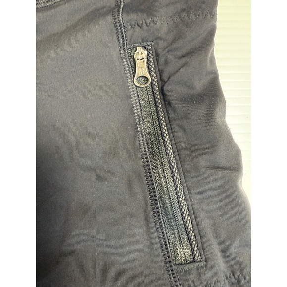 Lululemon Black High Rise Workout Leggings Cropped Zipper Pockets 6 - Picture 5 of 9